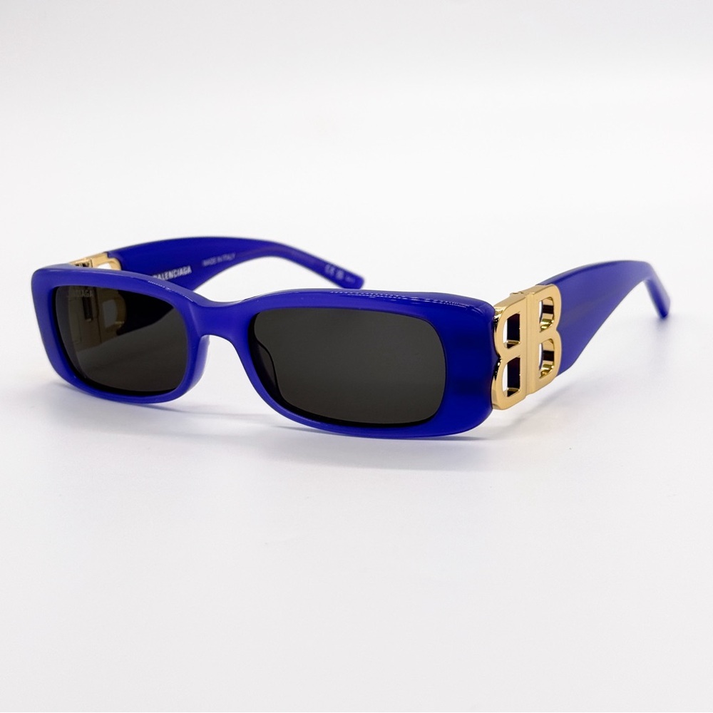 NEW BALENCIAGA BB0096S 004 SQUARE VIOLET GREY UNISEX SUNGLASSES BALENCIAGA - Picture 3 of 14